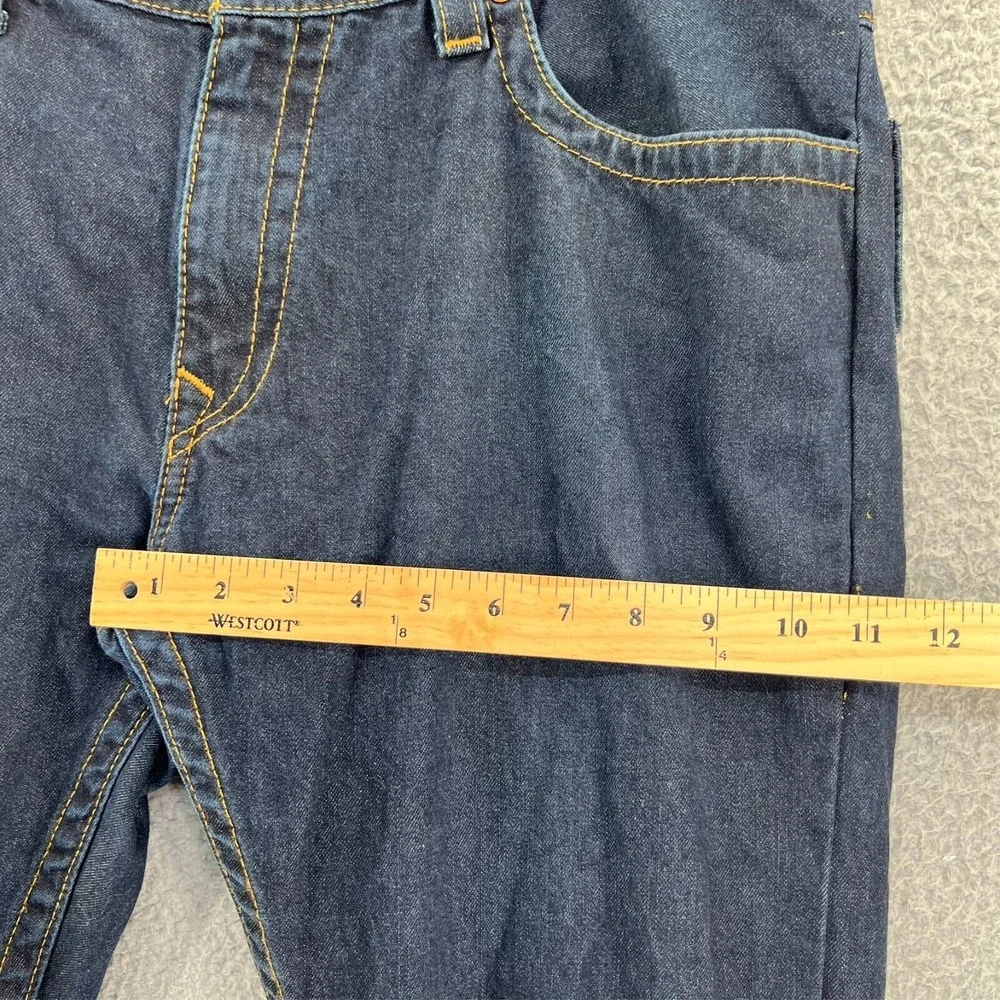 TRUE RELIGION Mens 42 (38x32 Act) Straight Flap Red Orange Blue World Tour Jeans